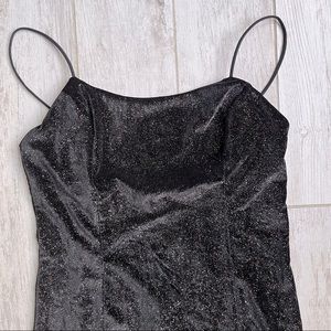 Mind Code | Rainbow Sparkle Velour Party Dress Black